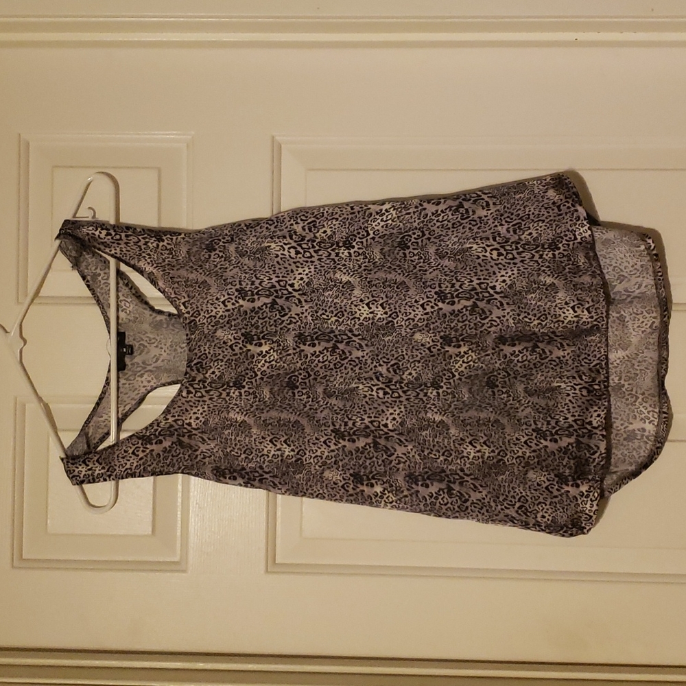 Grey cheetah print tank